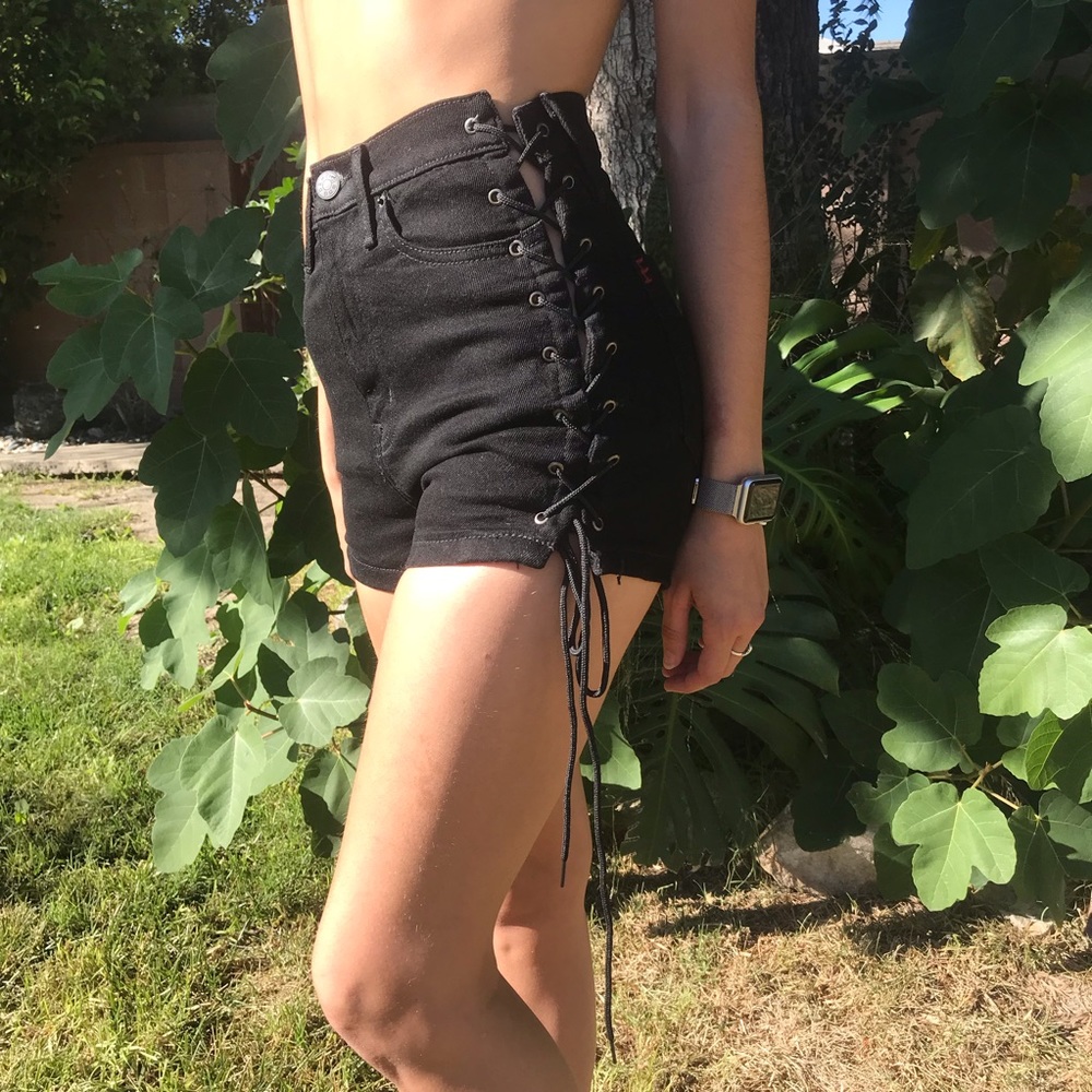 Tie Jean shorts